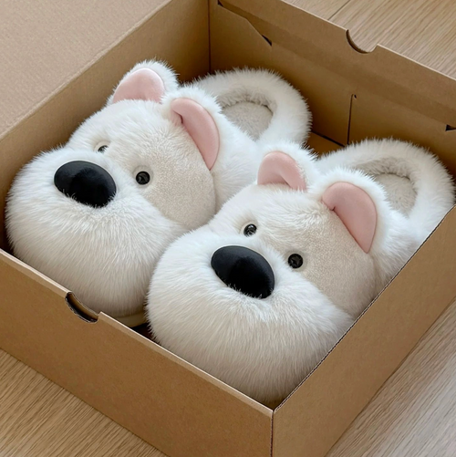 Bear Plush Indoor Slippers
